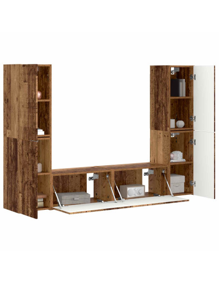 Set mobile TV 6 pcs Legno vecchio Legno multistrato