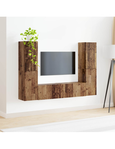 Set mobile TV 6 pcs Legno vecchio Legno multistrato