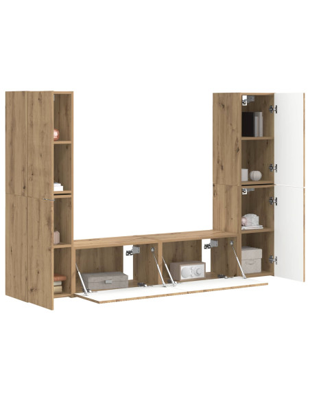 Set mobile TV 6 pcs Rovere artigianale Legno multistrato