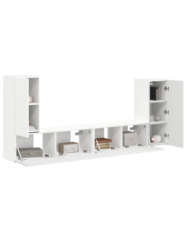 Set mobile TV 4 pcs Bianco Legno multistrato