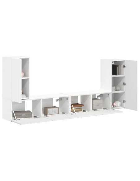 Set mobile TV 4 pcs Bianco Legno multistrato