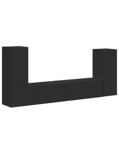 Set mobile TV 4 pcs Nero Legno multistrato 2