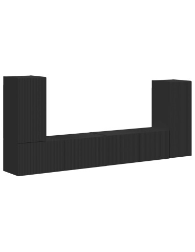 Set mobile TV 4 pcs Nero Legno multistrato