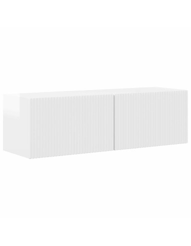 Set mobile TV 4 pcs Bianco Lucido Legno multistrato