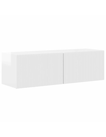 Set mobile TV 4 pcs Bianco Lucido Legno multistrato