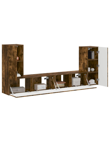 Set mobile TV 4 pcs Rovere fumé Legno multistrato