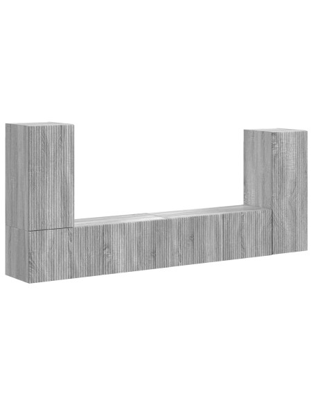 Set mobile TV 4 pcs Grigio Sonoma Legno multistrato