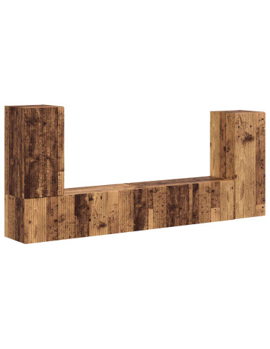 Set mobile TV 4 pcs Legno vecchio Legno multistrato