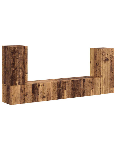 Set mobile TV 4 pcs Legno vecchio Legno multistrato