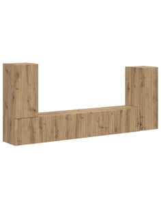 Set mobile TV 4 pcs Rovere artigianale Legno multistrato 2