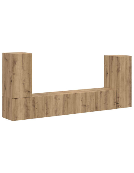 Set mobile TV 4 pcs Rovere artigianale Legno multistrato