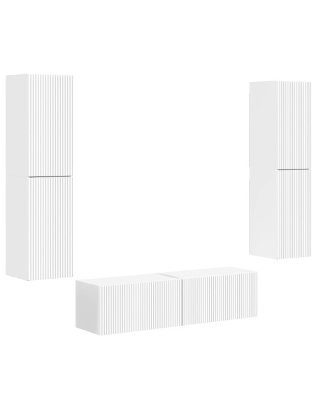 Set mobile TV 6 pcs Bianco Legno multistrato