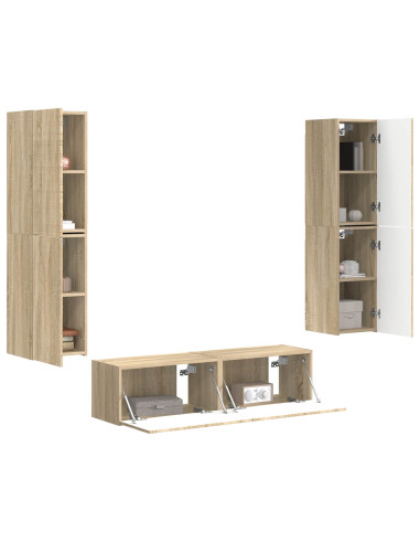 Set mobile TV 6 pcs Rovere Sonoma Legno multistrato