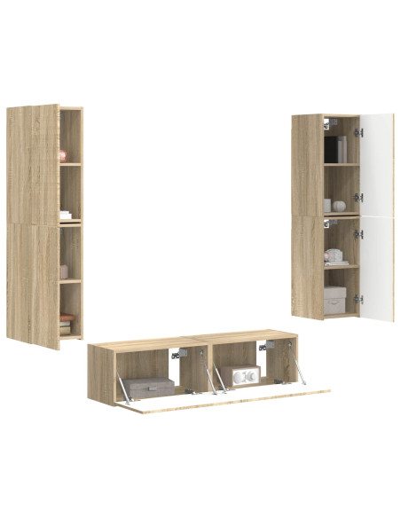 Set mobile TV 6 pcs Rovere Sonoma Legno multistrato