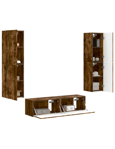 Set mobile TV 6 pcs Rovere fumé Legno multistrato