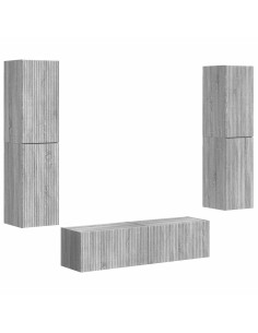 Set mobile TV 6 pcs Grigio Sonoma Legno multistrato 2