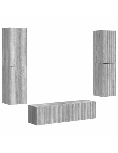 Set mobile TV 6 pcs Grigio Sonoma Legno multistrato