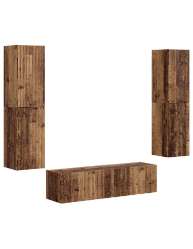 Set mobile TV 6 pcs Legno vecchio Legno multistrato