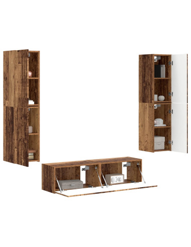 Set mobile TV 6 pcs Legno vecchio Legno multistrato