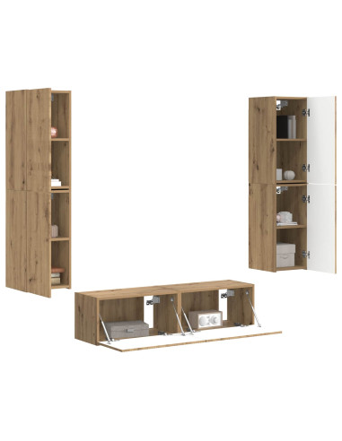 Set mobile TV 6 pcs Rovere artigianale Legno multistrato