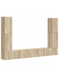 Set mobile TV 8 pcs Rovere Sonoma Legno multistrato 2