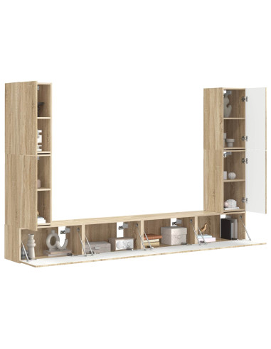 Set mobile TV 8 pcs Rovere Sonoma Legno multistrato