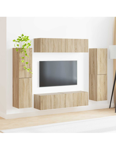 Set mobile TV 8 pcs Rovere Sonoma Legno multistrato