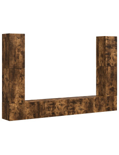 Set mobile TV 8 pcs Rovere fumé Legno multistrato 2