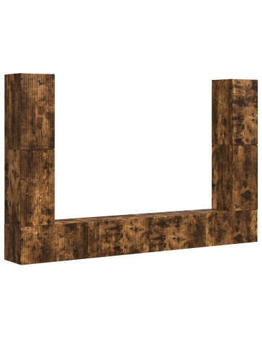 Set mobile TV 8 pcs Rovere fumé Legno multistrato