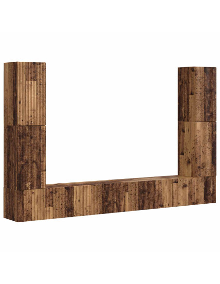 Set mobile TV 8 pcs Legno vecchio Legno multistrato