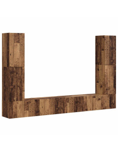 Set mobile TV 8 pcs Legno vecchio Legno multistrato 2