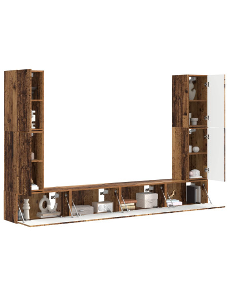 Set mobile TV 8 pcs Legno vecchio Legno multistrato