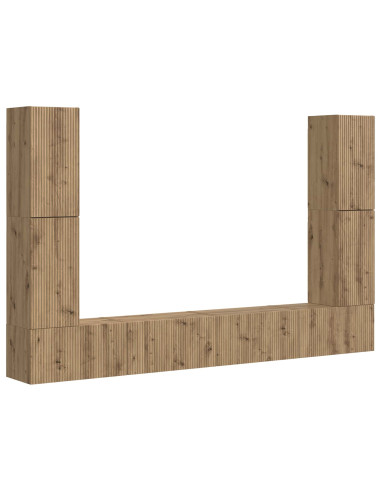 Set mobile TV 8 pcs Rovere artigianale Legno multistrato