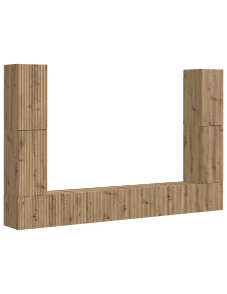 Set mobile TV 8 pcs Rovere artigianale Legno multistrato