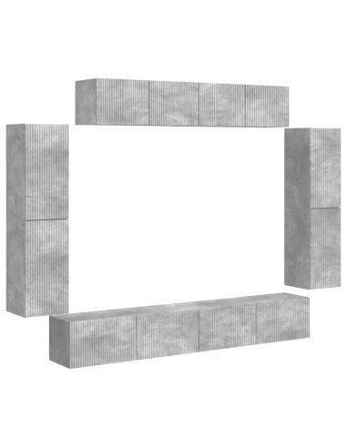 Mobile TV 8 pcs Grigio cemento