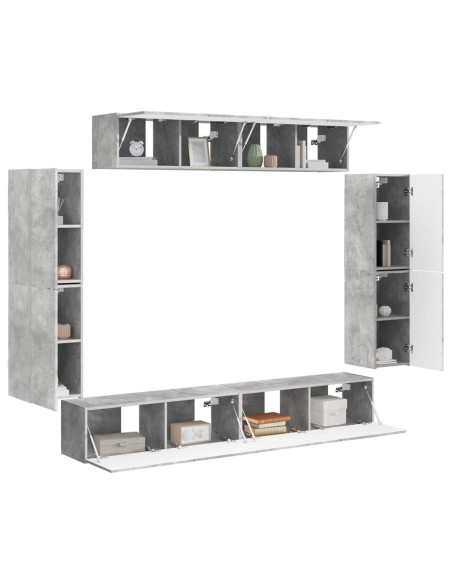 Mobile TV 8 pcs Grigio cemento