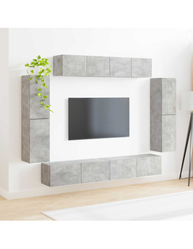 Mobile TV 8 pcs Grigio cemento