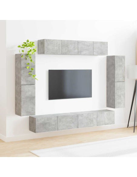 Mobile TV 8 pcs Grigio cemento