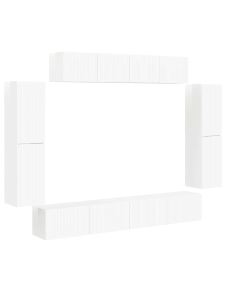 Mobile TV 8 pcs Bianco Lucido