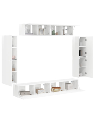 Mobile TV 8 pcs Bianco Lucido