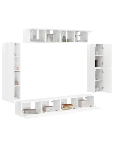 Mobile TV 8 pcs Bianco Lucido