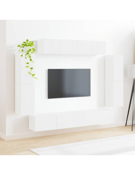 Mobile TV 8 pcs Bianco Lucido