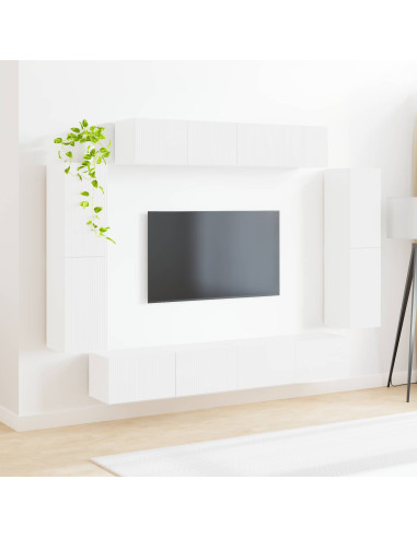 Mobile TV 8 pcs Bianco Lucido