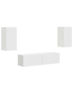 Set mobile TV 4 pcs Bianco Legno multistrato 2