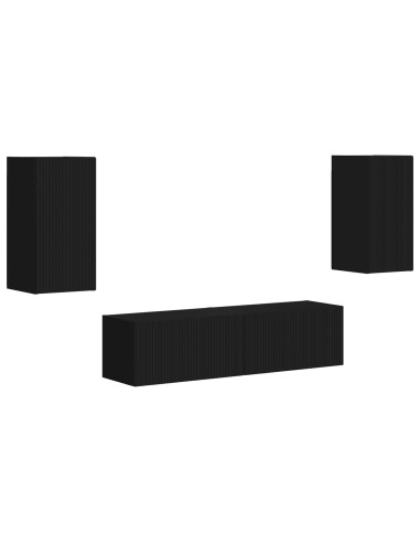 Set mobile TV 4 pcs Nero Legno multistrato