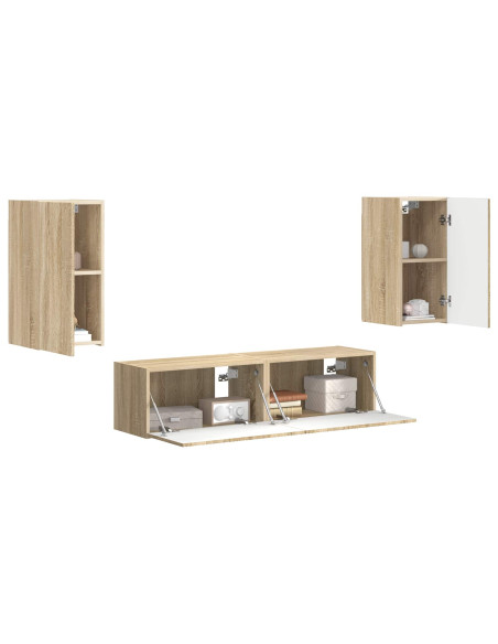 Set mobile TV 4 pcs Rovere Sonoma Legno multistrato