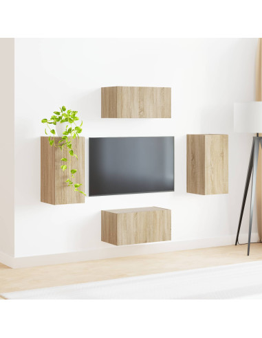 Set mobile TV 4 pcs Rovere Sonoma Legno multistrato