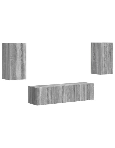 Set mobile TV 4 pcs Grigio Sonoma Legno multistrato