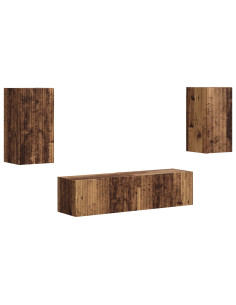 Set mobile TV 4 pcs Legno vecchio Legno multistrato 2