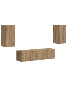 Set mobile TV 4 pcs Rovere artigianale Legno multistrato 2